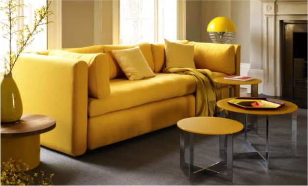 interior design trends yellow fabric